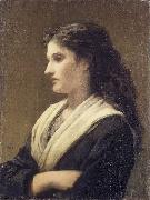 William Morris Hunt Study of a Female Head France oil painting artist
